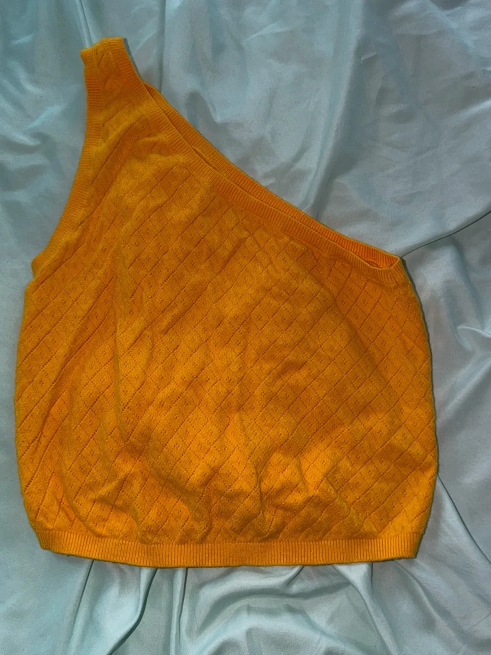 L.A Hearts Pacsun One-Shoulder Knit Tank Top - Bright Orange - Picture 1 of 3